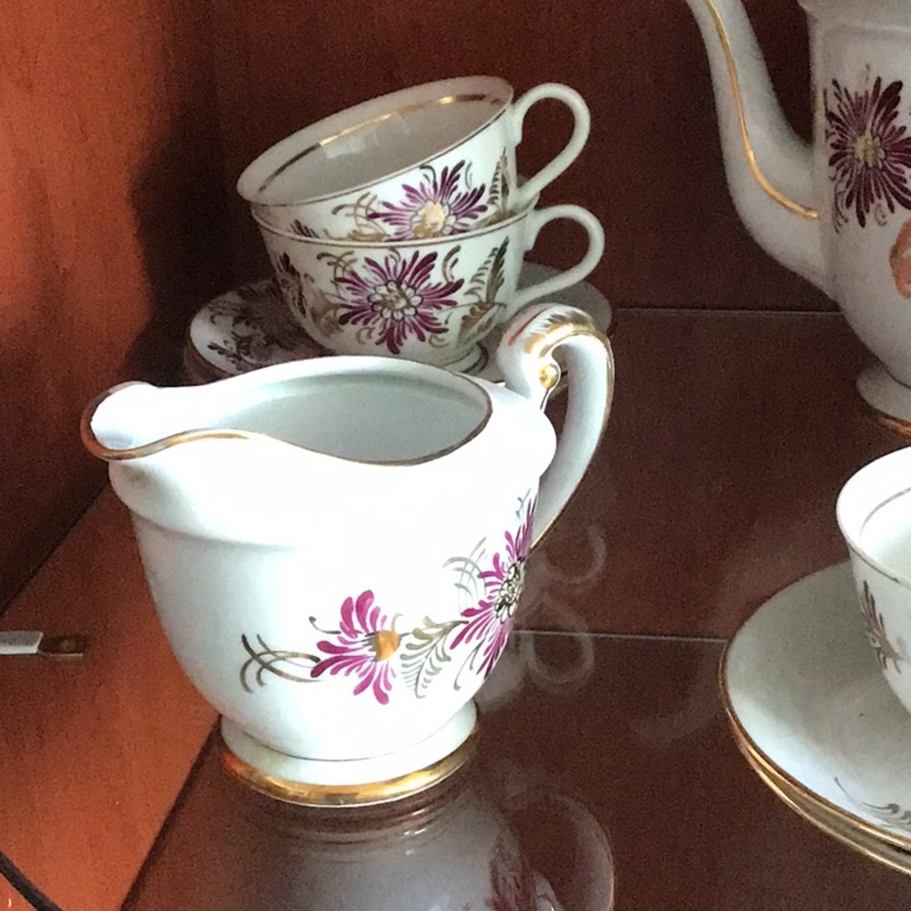 GOLD TRIM VINTAGE 1957 CHERRY CHINA MADE IN JAPAN 16 PIECES AUTHENTIC - Picture 12 of 13